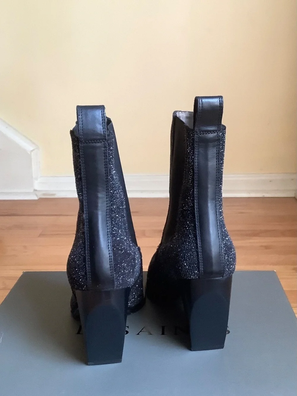 AllSaints Ria Sparkle Bootie Black SZ EU 40/US 9.5
